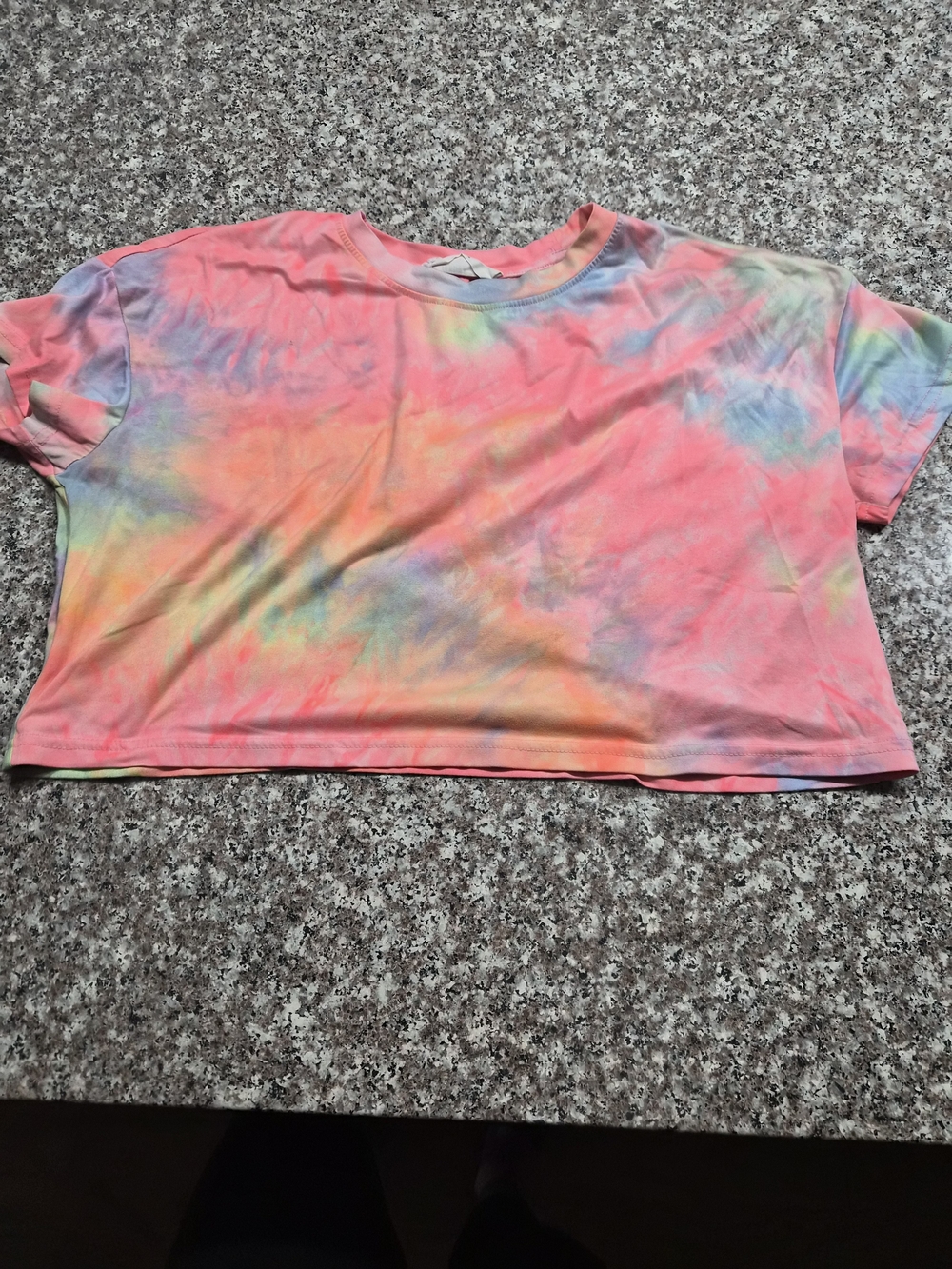 Charlotte Russe Neon Tie-Dye Crop Top